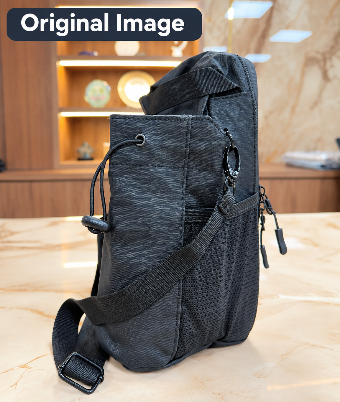 Magnetic Gym & Sports Sling Bag | Workout Equipment Organizer – (Without Bottle)