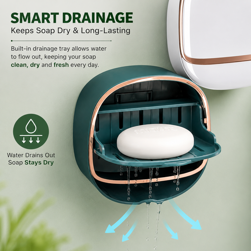 Luxury Wall Mounted Soap Holder with Drain Tray